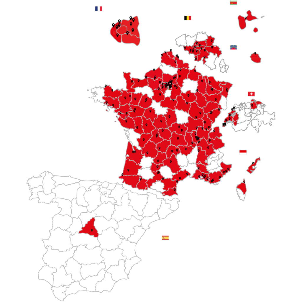 Cartographie de toutes les agences XEFI